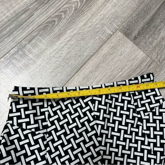 DIANE VON FURSTENBERG Flounce ruffle hem fit flare geometric stretch skirt 2 - Picture 5 of 9